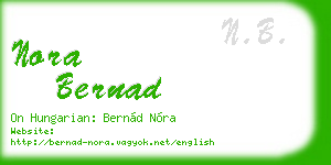nora bernad business card