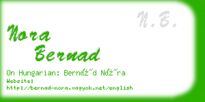 nora bernad business card